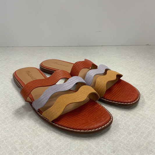 Orange Sandals Flats Madewell, Size 8