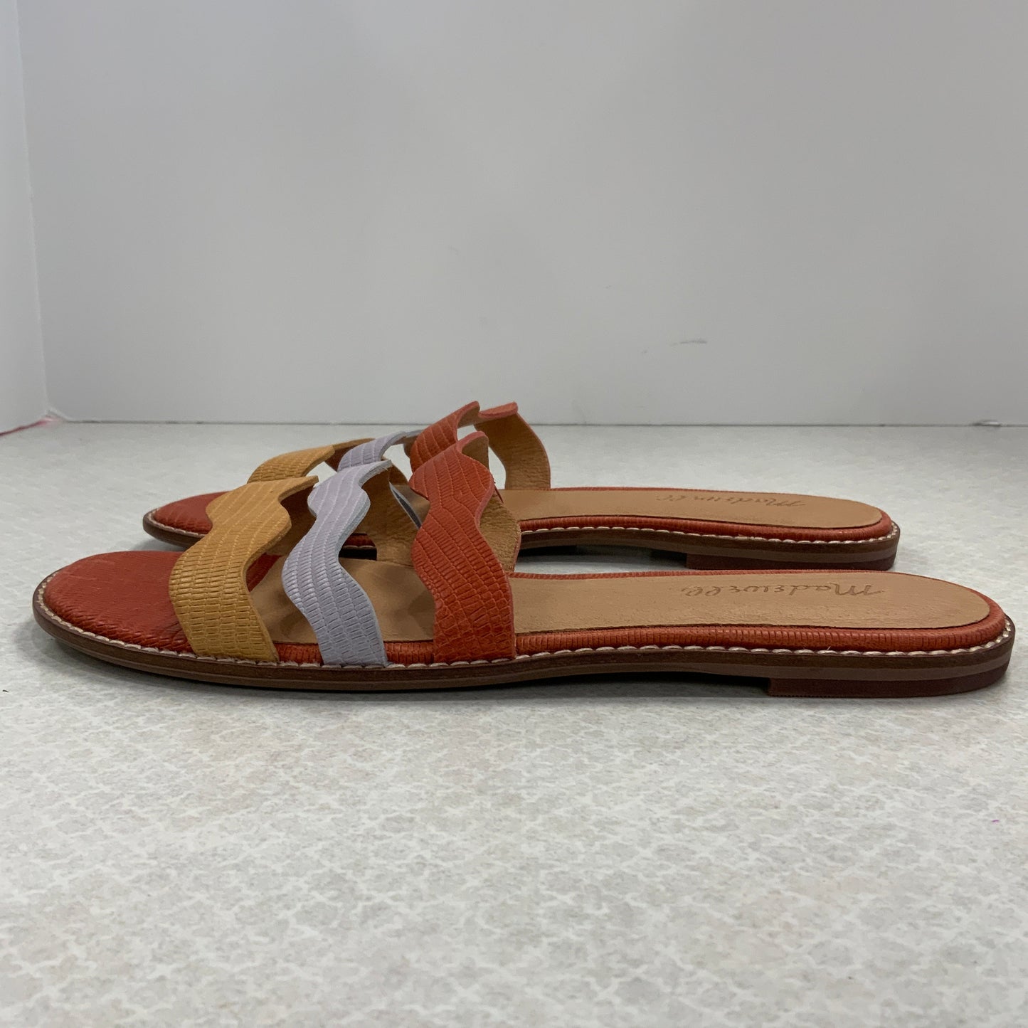Orange Sandals Flats Madewell, Size 8