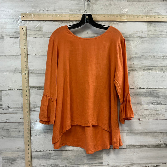 Orange Top 3/4 Sleeve Bryn Walker, Size M