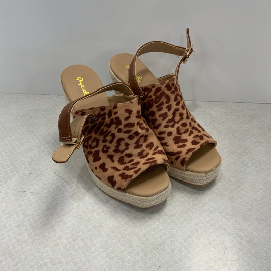 Animal Print Sandals Heels Wedge Qupid, Size 8.5