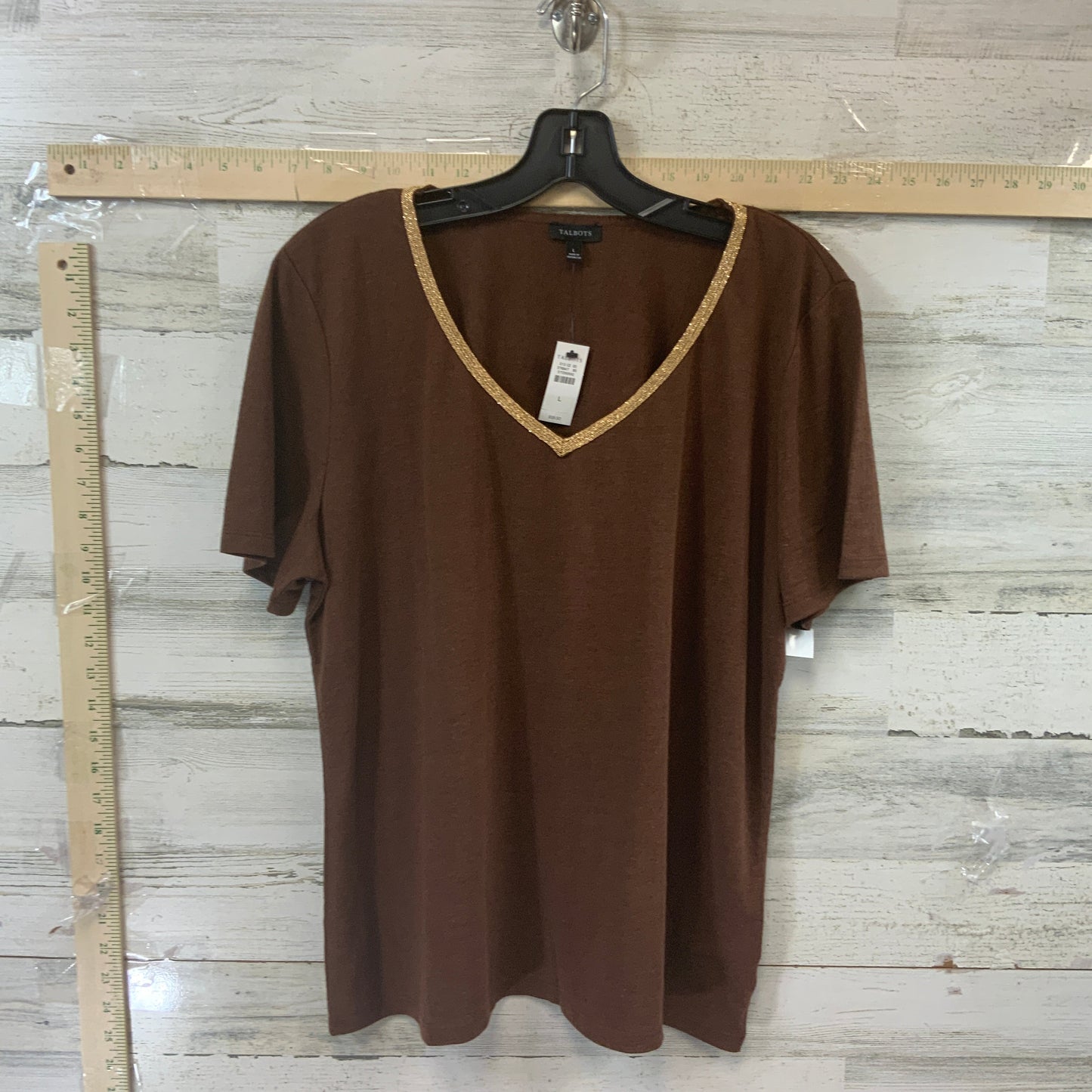 Brown Top Short Sleeve Talbots, Size L