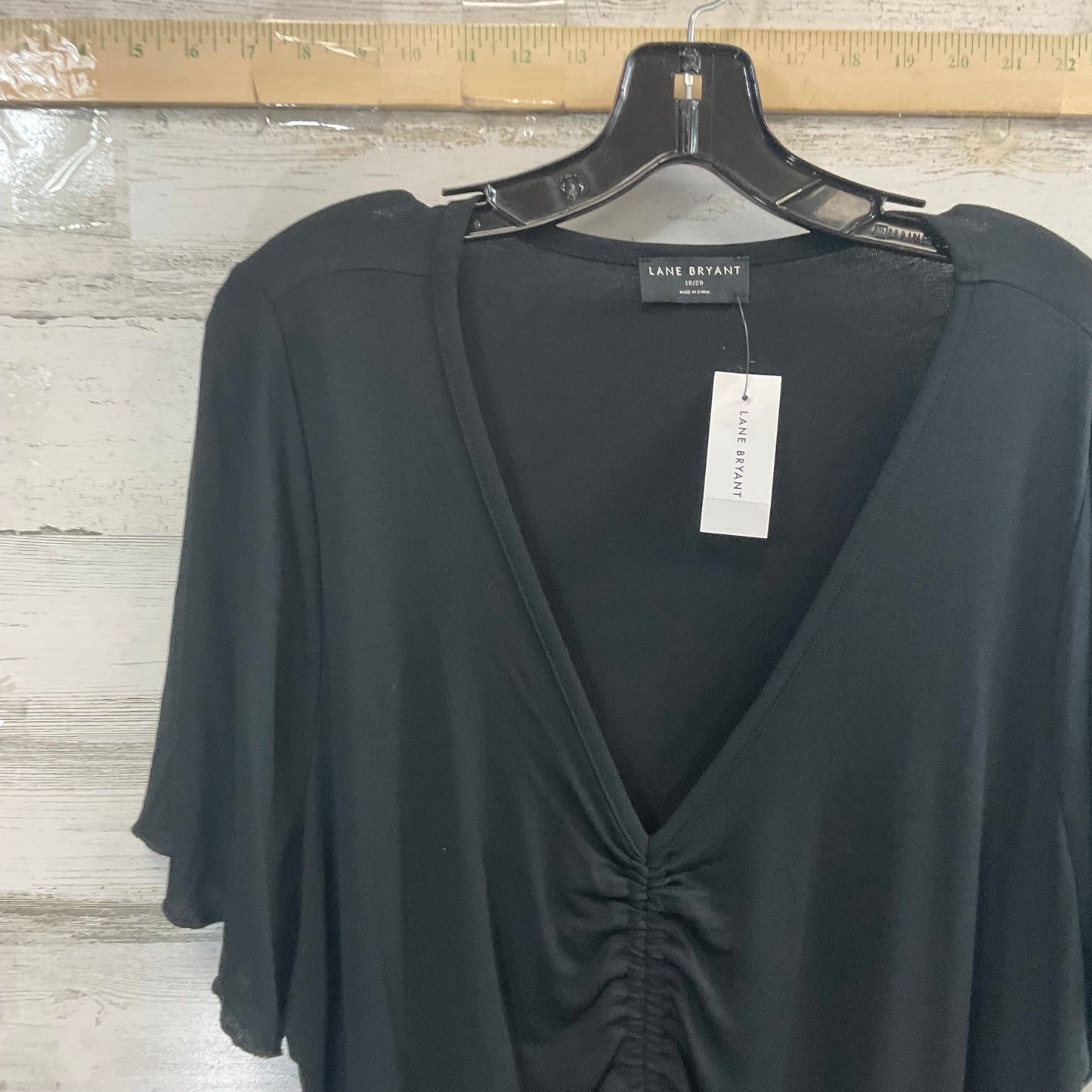 Top Short Sleeve Basic By Lane Bryant In Black, Size: 1x