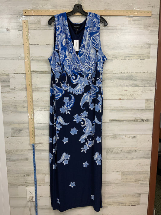 Blue Dress Casual Maxi Roz And Ali, Size 3x