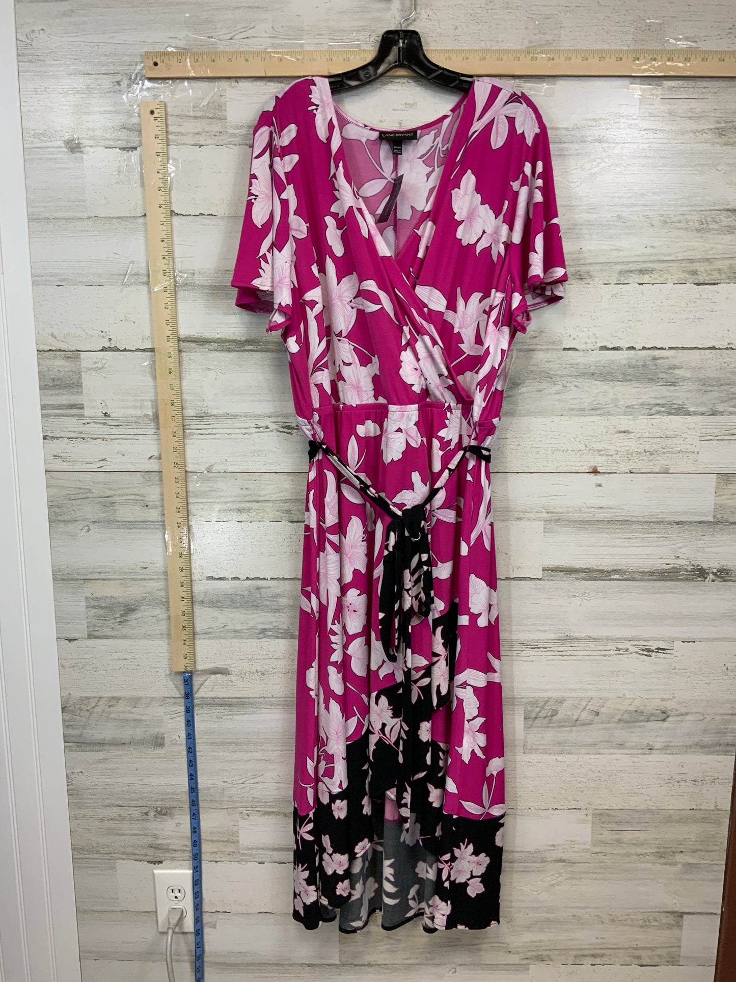 Pink Dress Casual Midi Lane Bryant, Size 3x