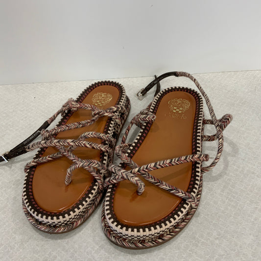 Brown Sandals Flats Vince Camuto, Size 8