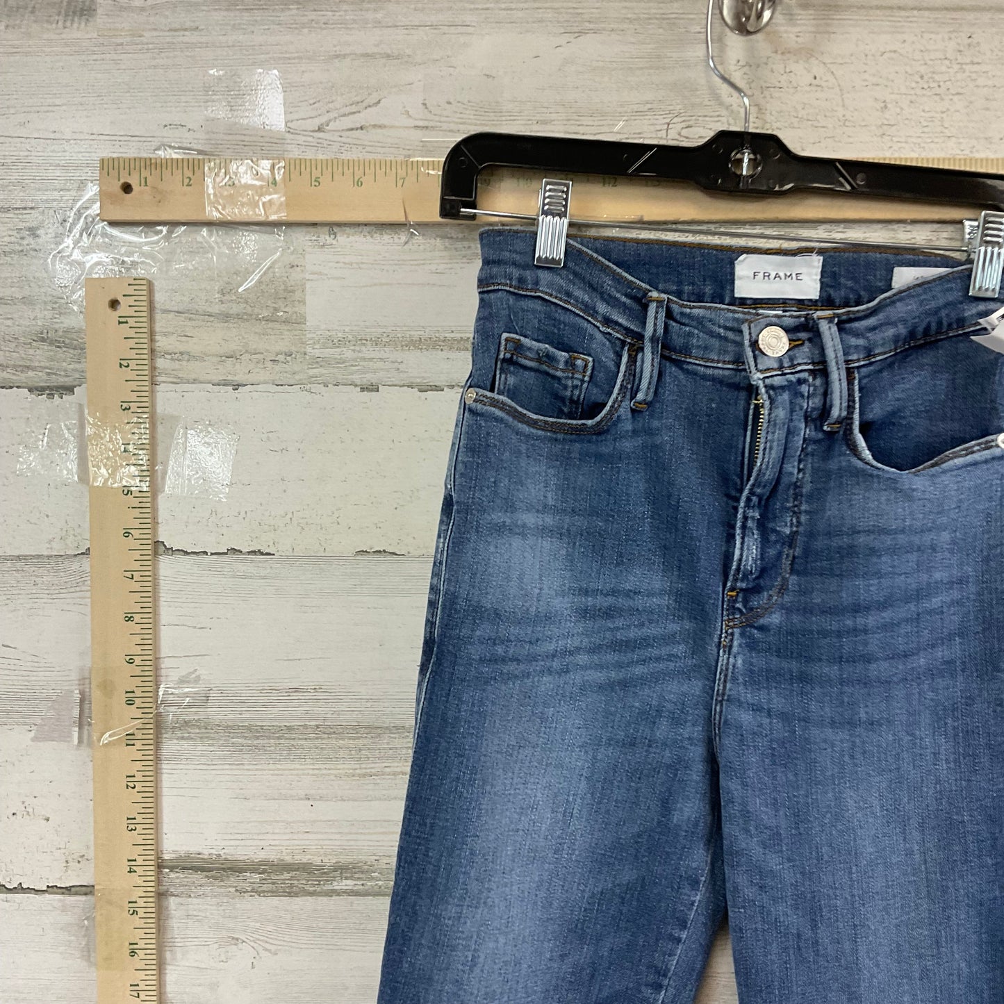 Jeans Cropped By Frame In Blue Denim, Size: 2