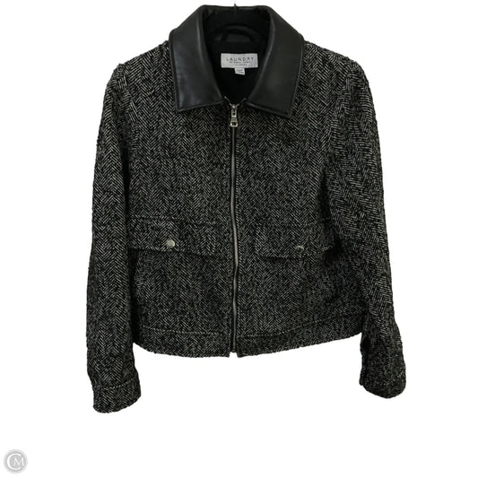 Jacket Moto By Laundry In Black & Cream, Size: M
