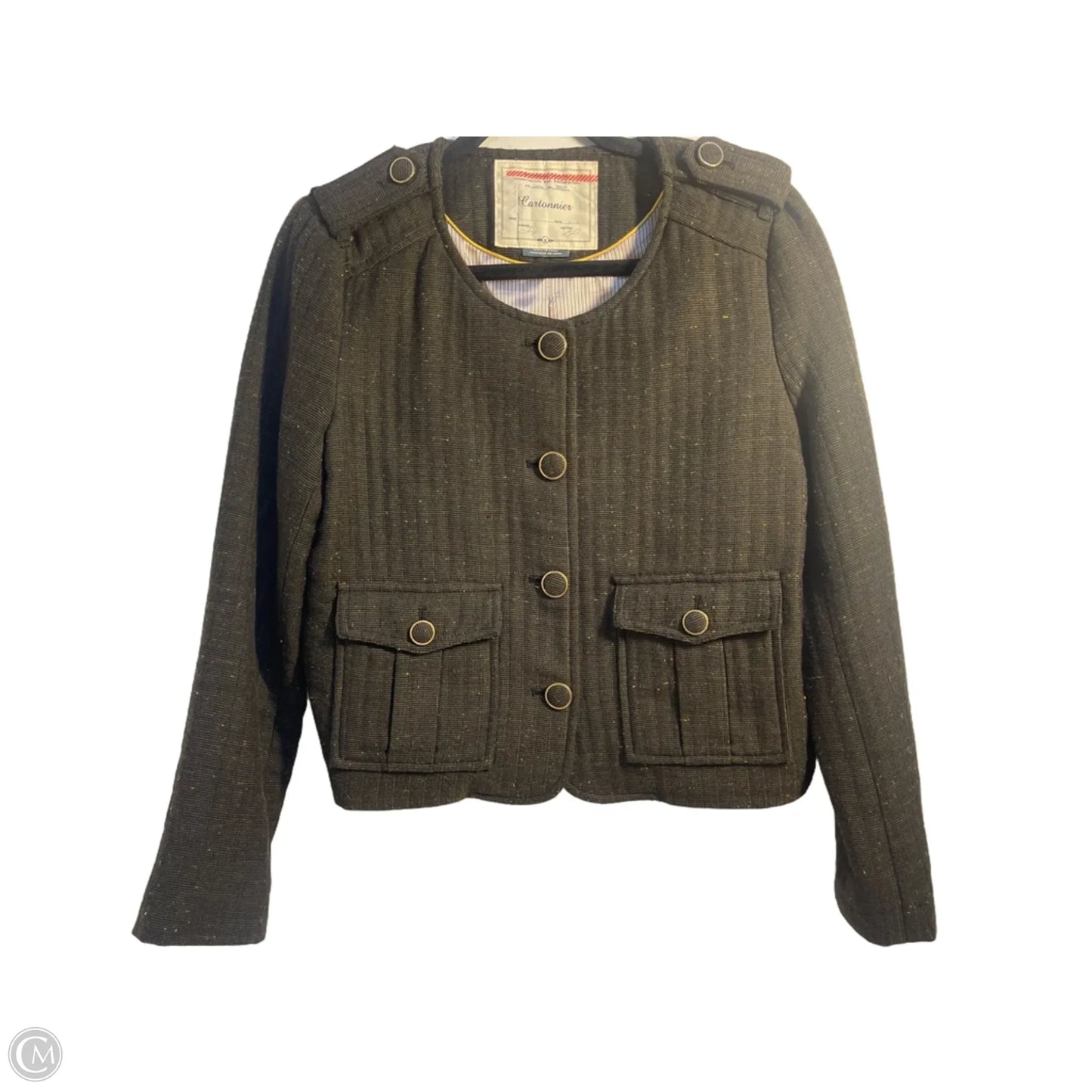 Blazer By Anthropologie In Brown & Gold, Size: 10