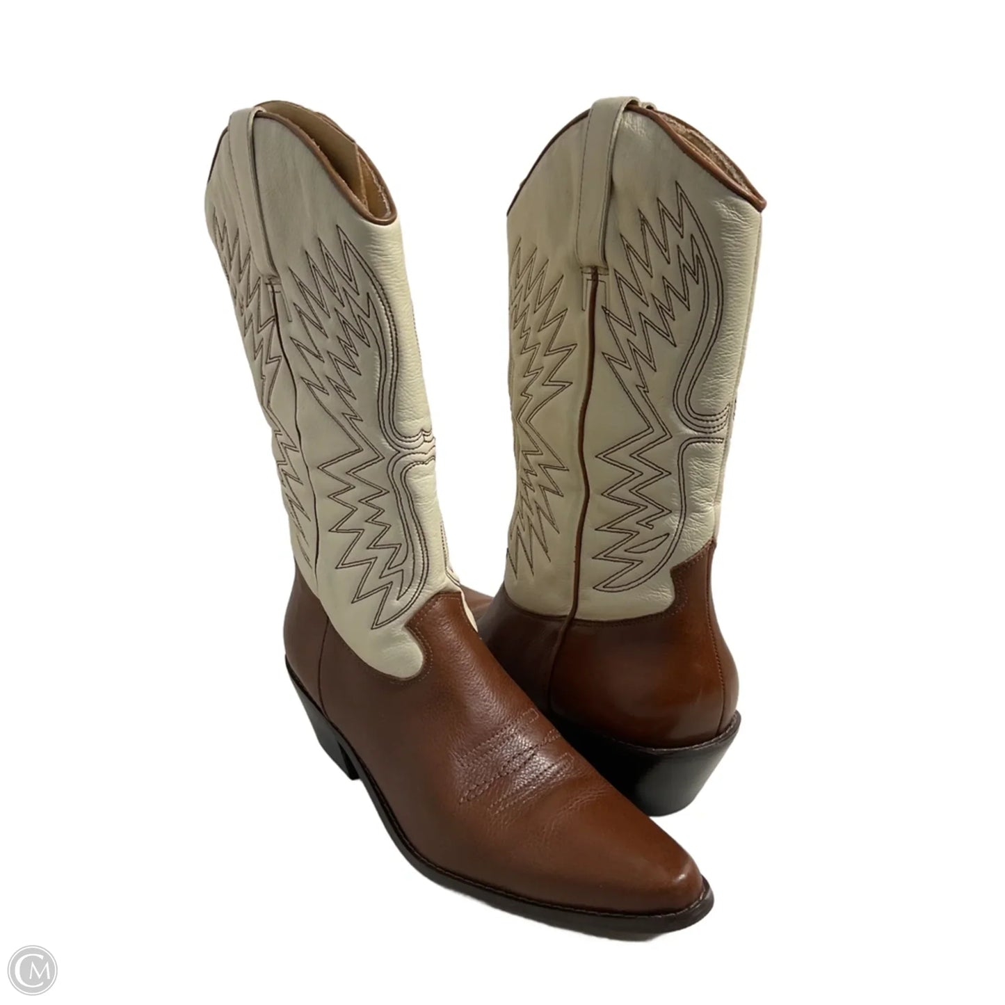 Boots Western By Michael Shannon In Brown & Cream, Size: 10