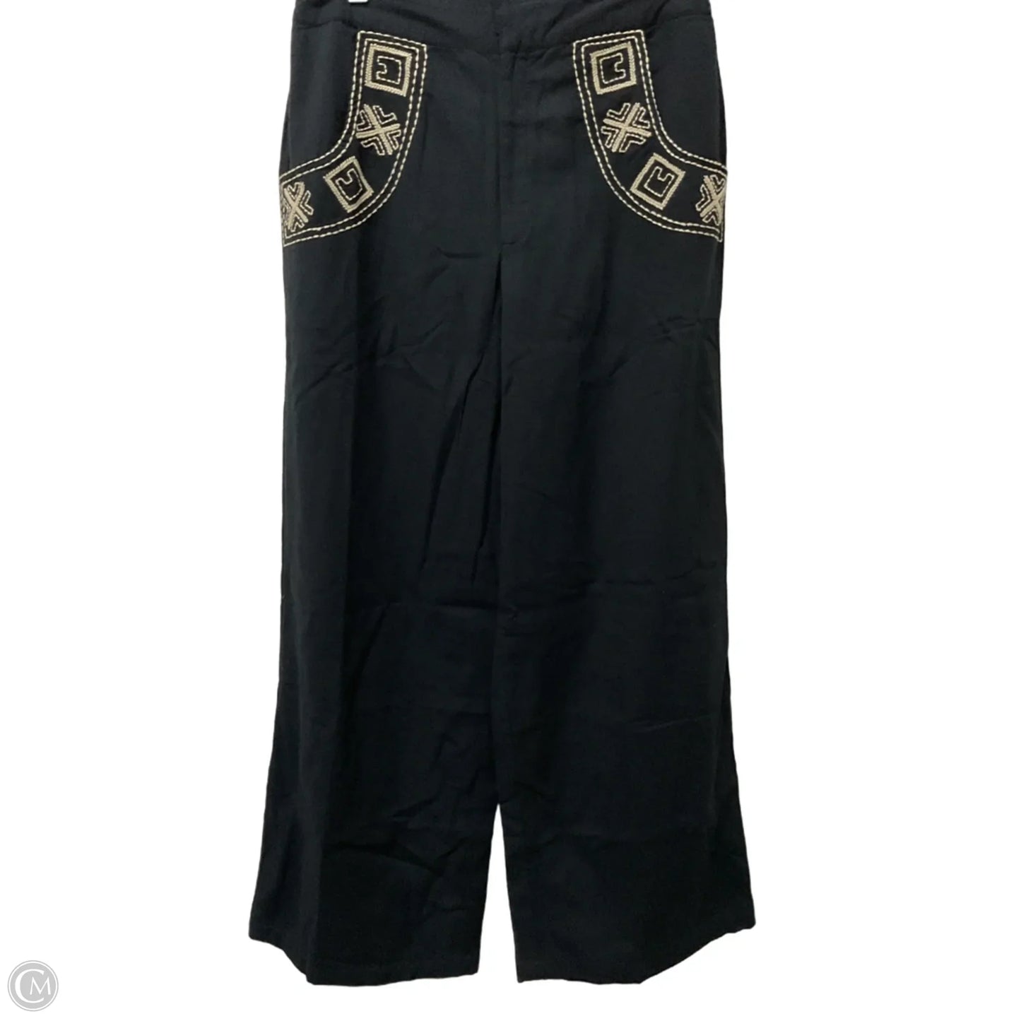 Pants Cropped By Clothes Mentor In Black & Cream, Size: M