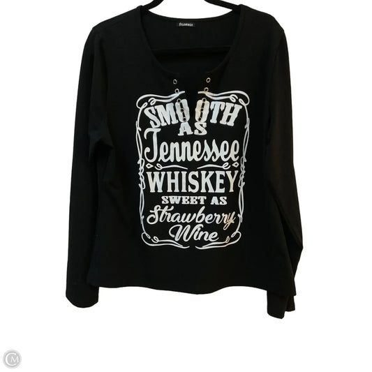 Top Long Sleeve By Clothes Mentor In Black & White, Size: 2x