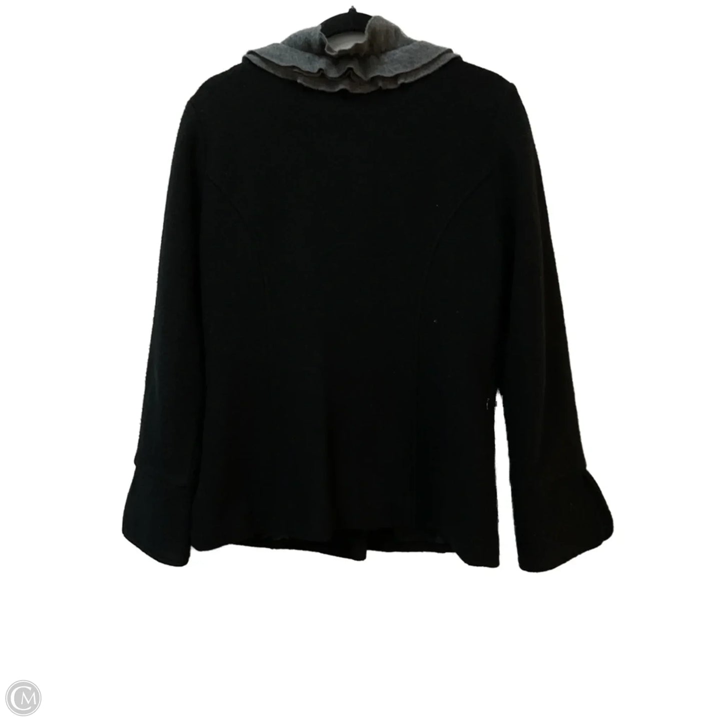 Coat Wool By Icelandic Design In Black & Grey, Size: M