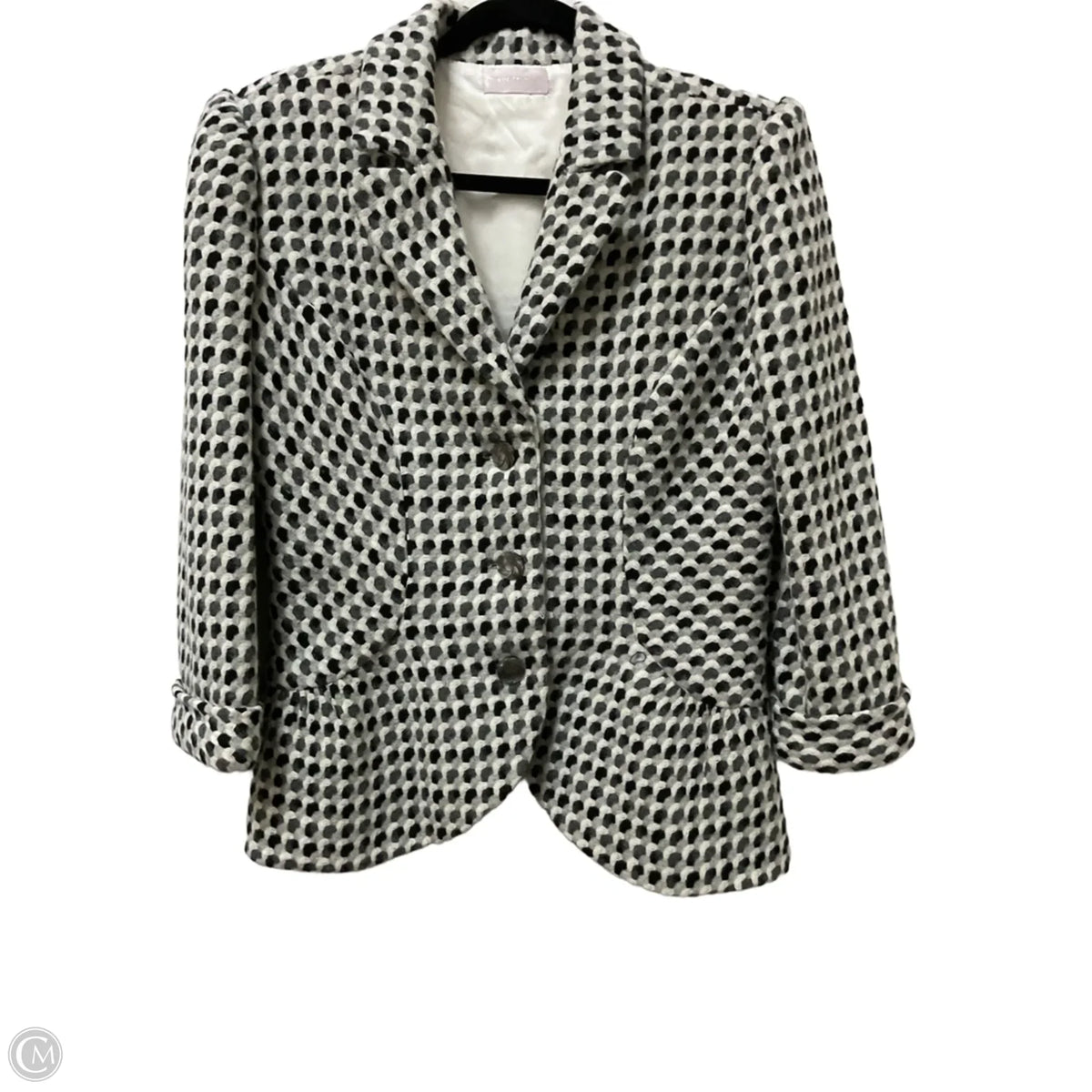 Blazer By Clothes Mentor In Black & Grey, Size: M