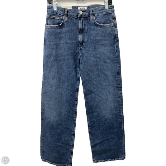 Jeans Straight By Agolde In Blue Denim, Size: 4