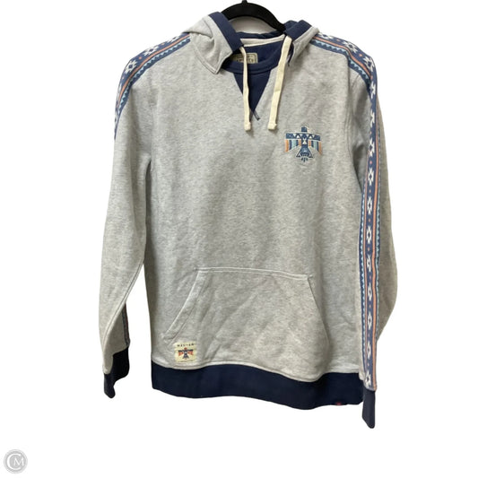 Athletic Sweatshirt Hoodie By Faherty In Blue & Grey, Size: S