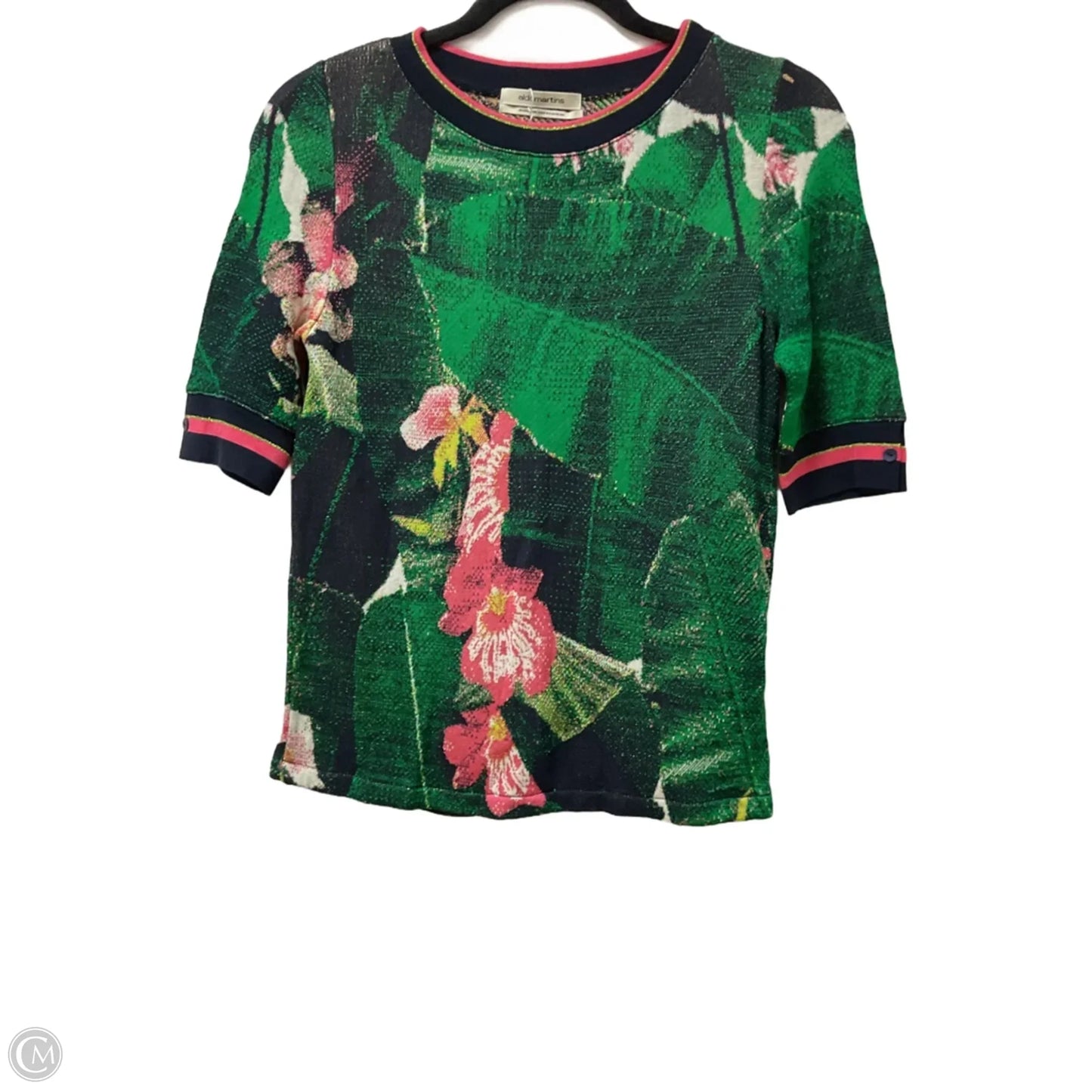 Sweater Short Sleeve By Aldomartins In Green & Grey, Size: Xs