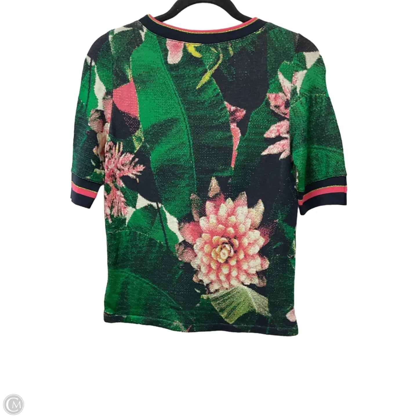 Sweater Short Sleeve By Aldomartins In Green & Grey, Size: Xs