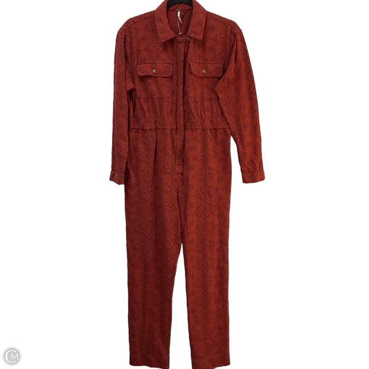 Jumpsuit By Free People In Orange Denim, Size: 4