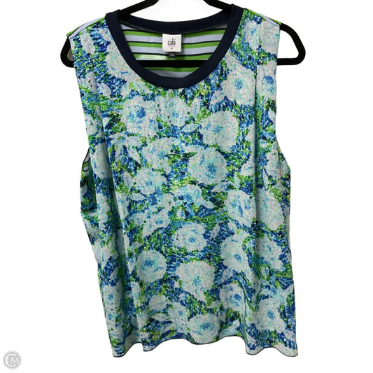 Top Sleeveless By Cabi In Blue & Green, Size: M