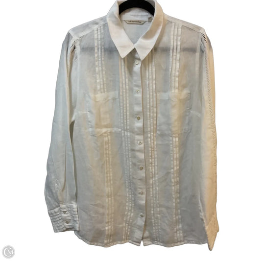 Top Long Sleeve By Soft Surroundings In White, Size: M