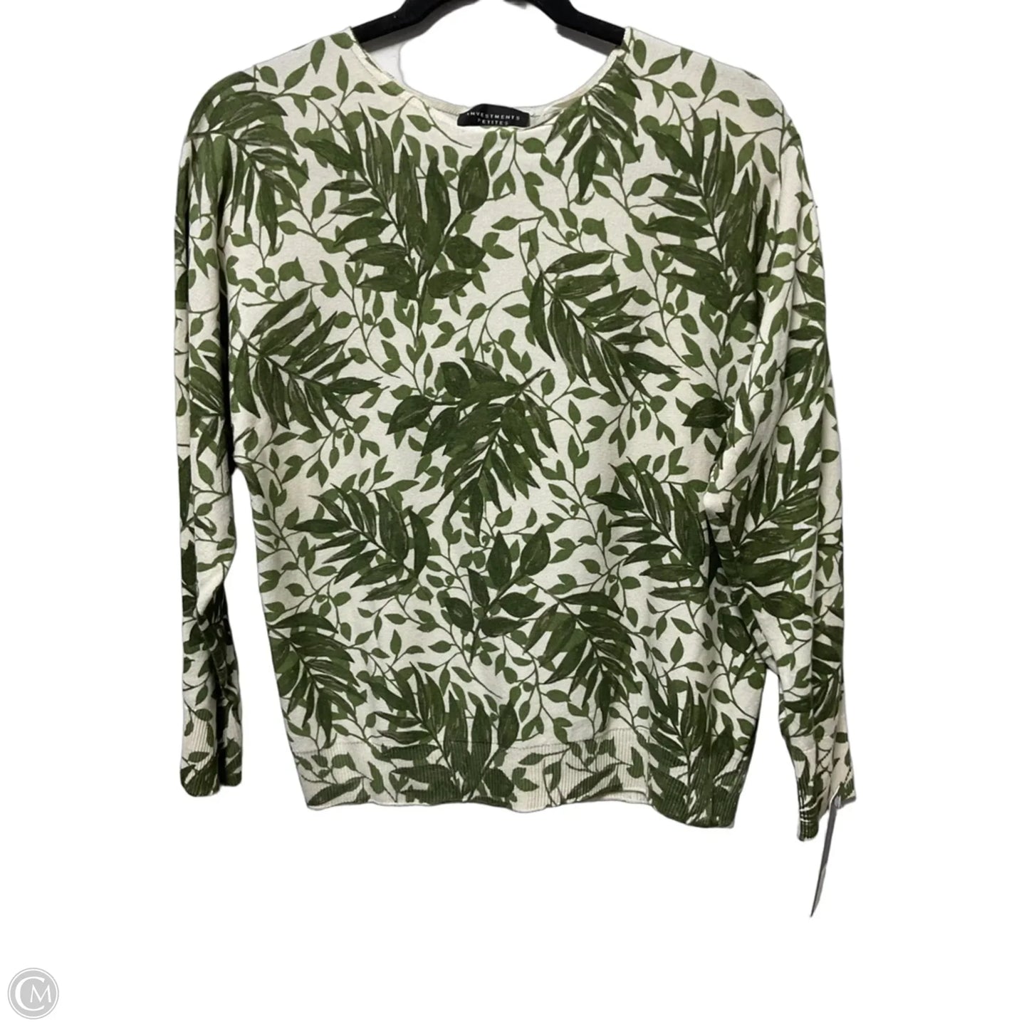 Top Long Sleeve By Investments In Green, Size: M