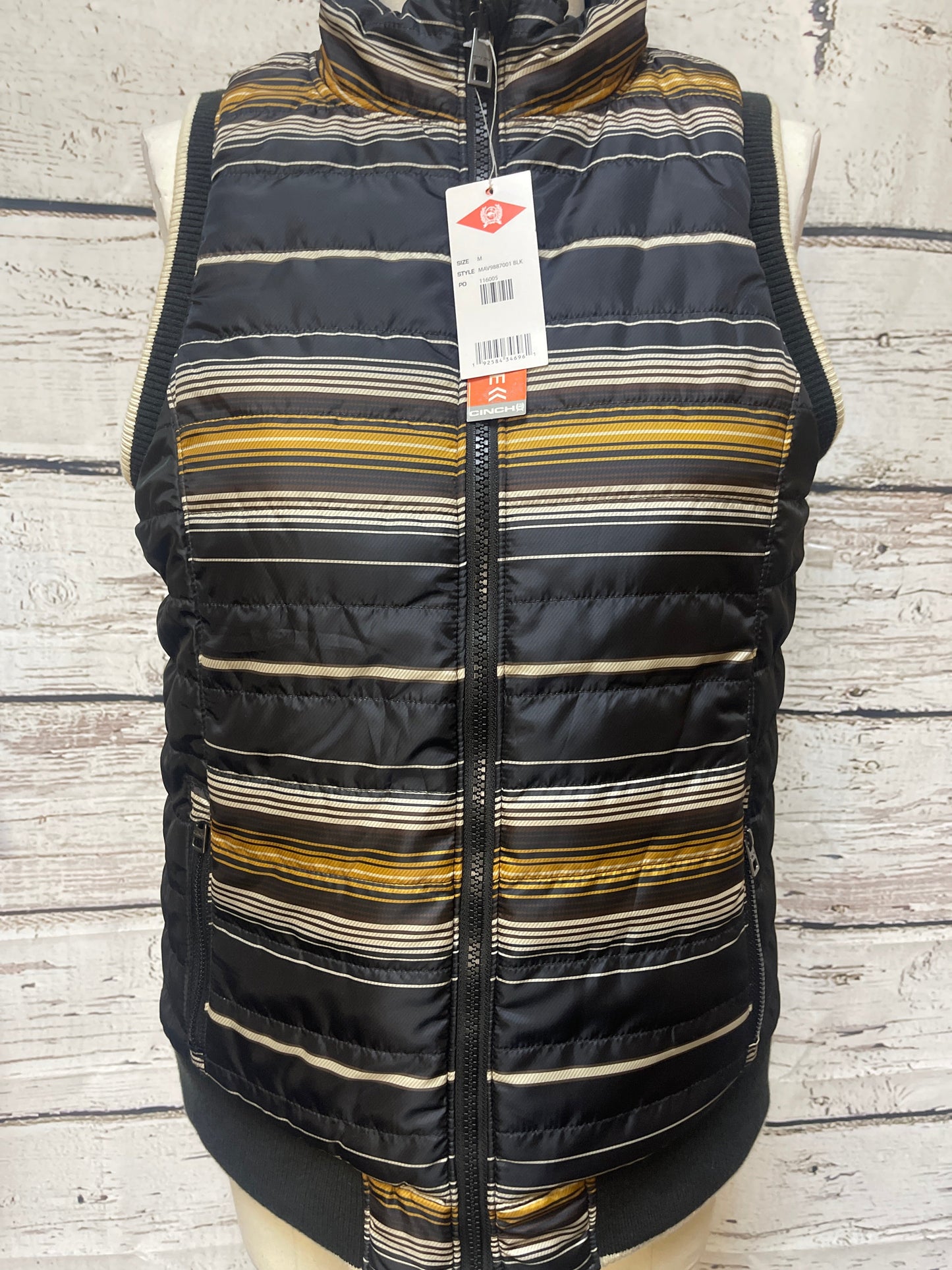 Vest Puffer & Quilted By Cmc In Striped Pattern, Size: M