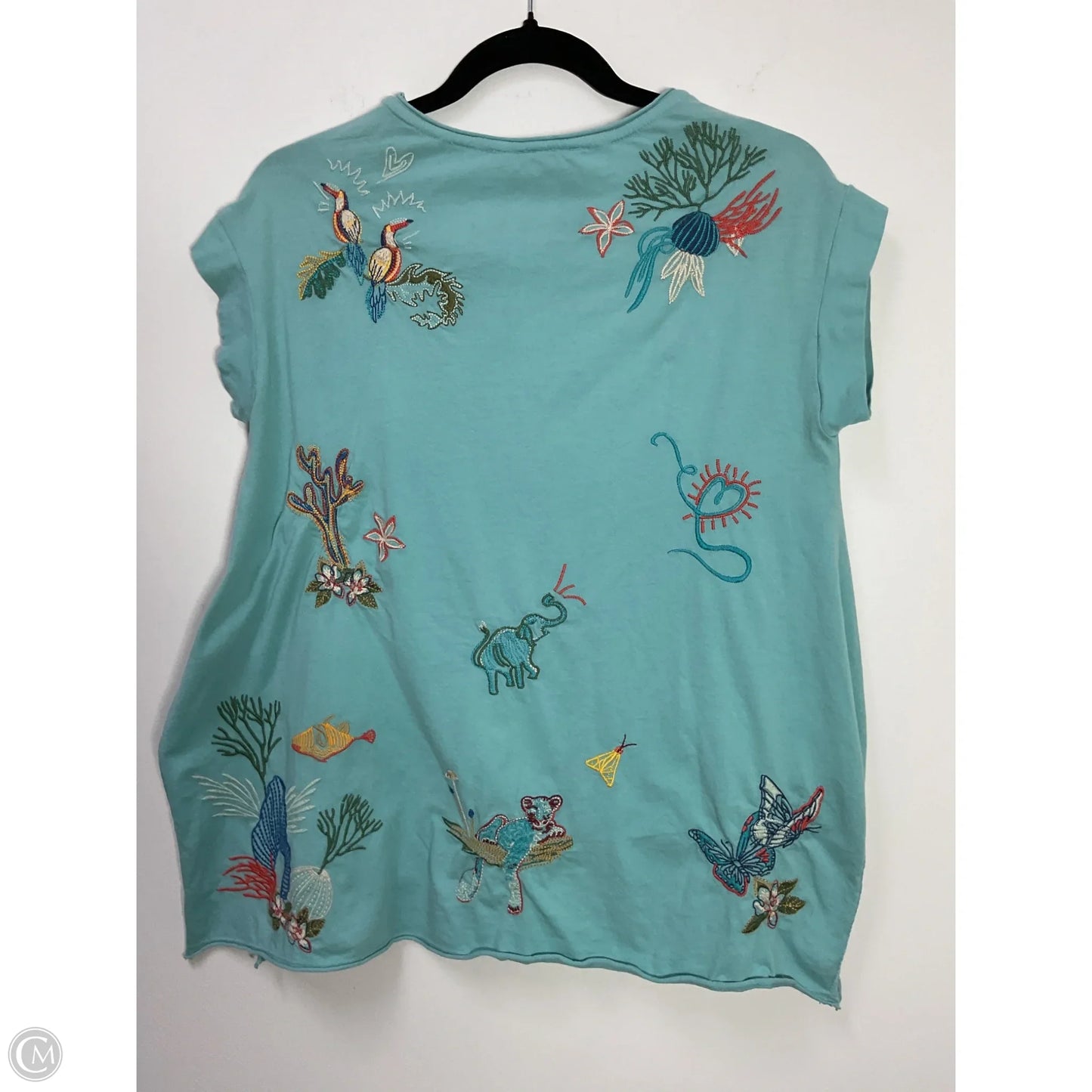 Top Short Sleeve By Johnny Was In Teal, Size: Xxs