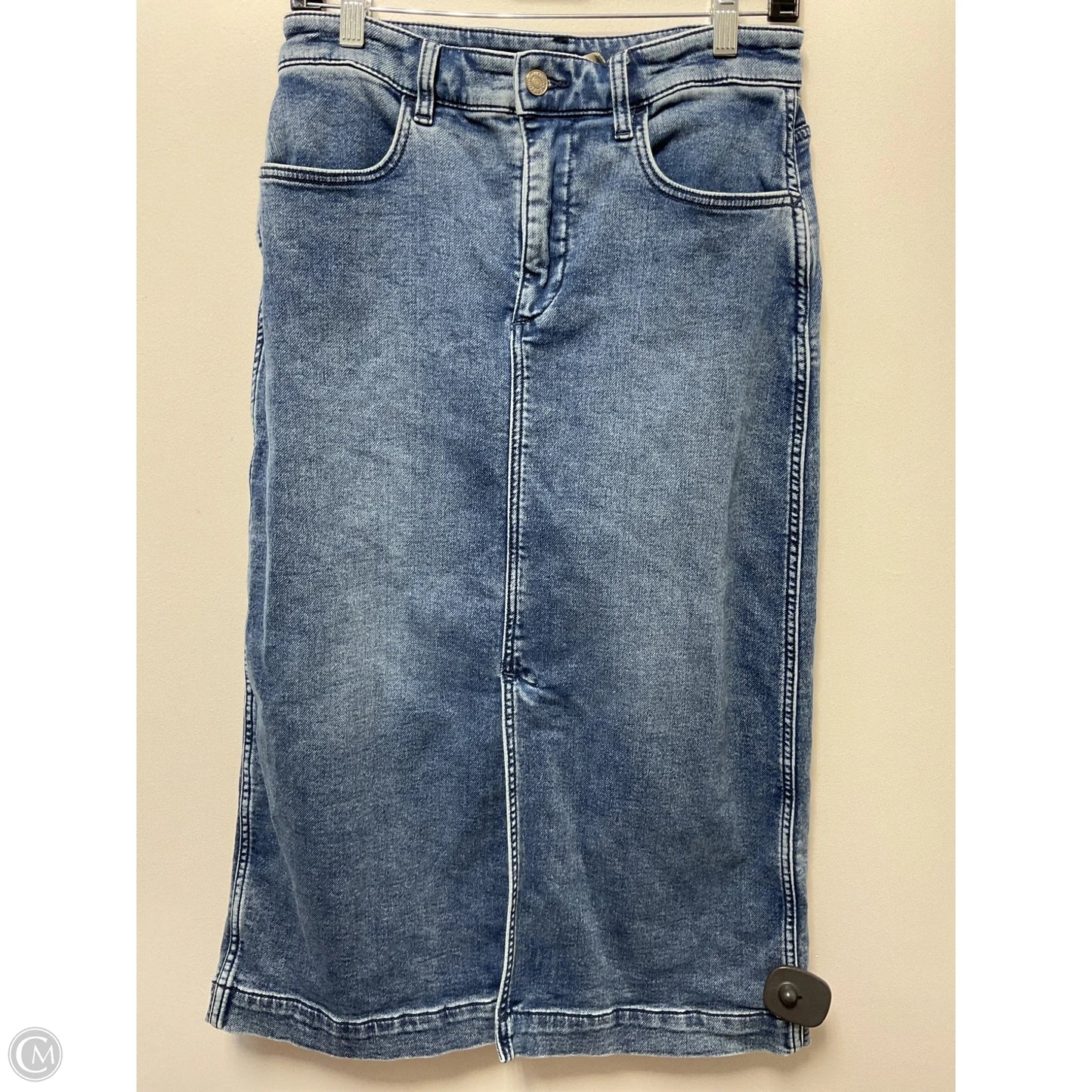 Skirt Midi By Clothes Mentor In Blue Denim, Size: 8