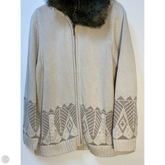 Sweater Cardigan By Coldwater Creek In Cream, Size: 1x