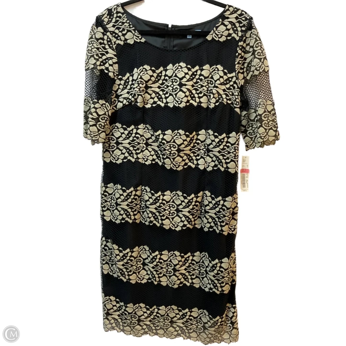 Dress Party Midi By Antonio Melani In Black & Tan, Size: 14