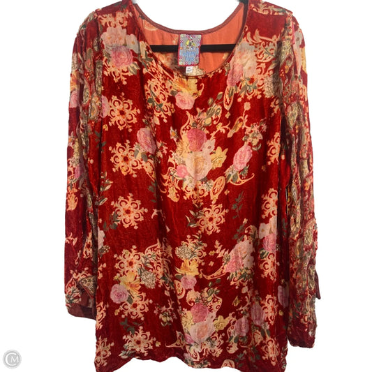 Top Long Sleeve By Johnny Was In Floral Print, Size: Xxl