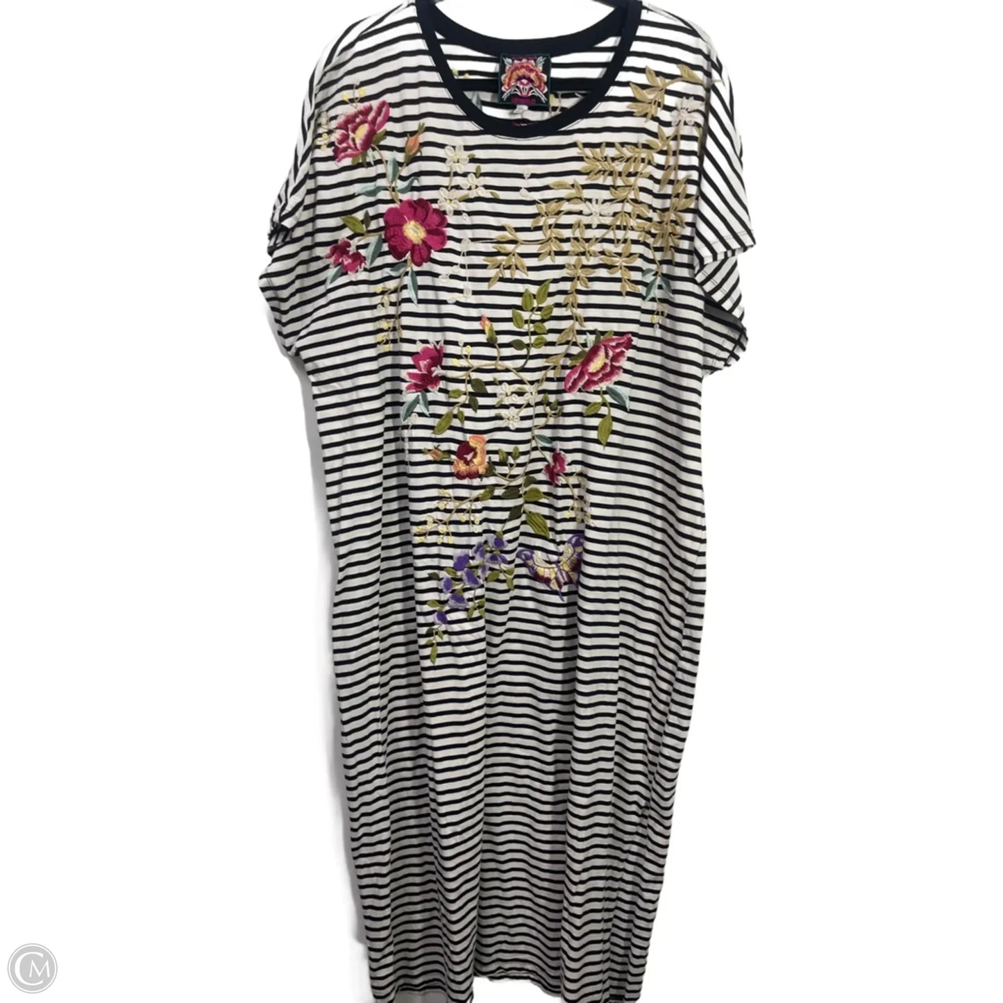 Dress Casual Midi By Johnny Was In Striped Pattern, Size: Xxl