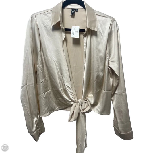 Blouse Long Sleeve By Windsor In Cream, Size: L