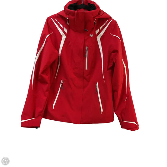 Coat Parka By Clothes Mentor In Red & White, Size: 10