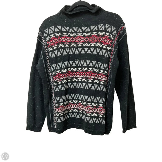 Sweater By Chaps In Black & Red, Size: L