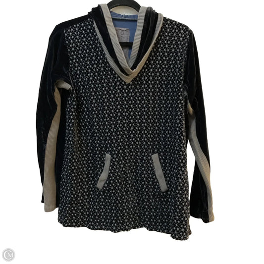 Sweatshirt Hoodie By Johnny Was In Blue & Grey, Size: Xs