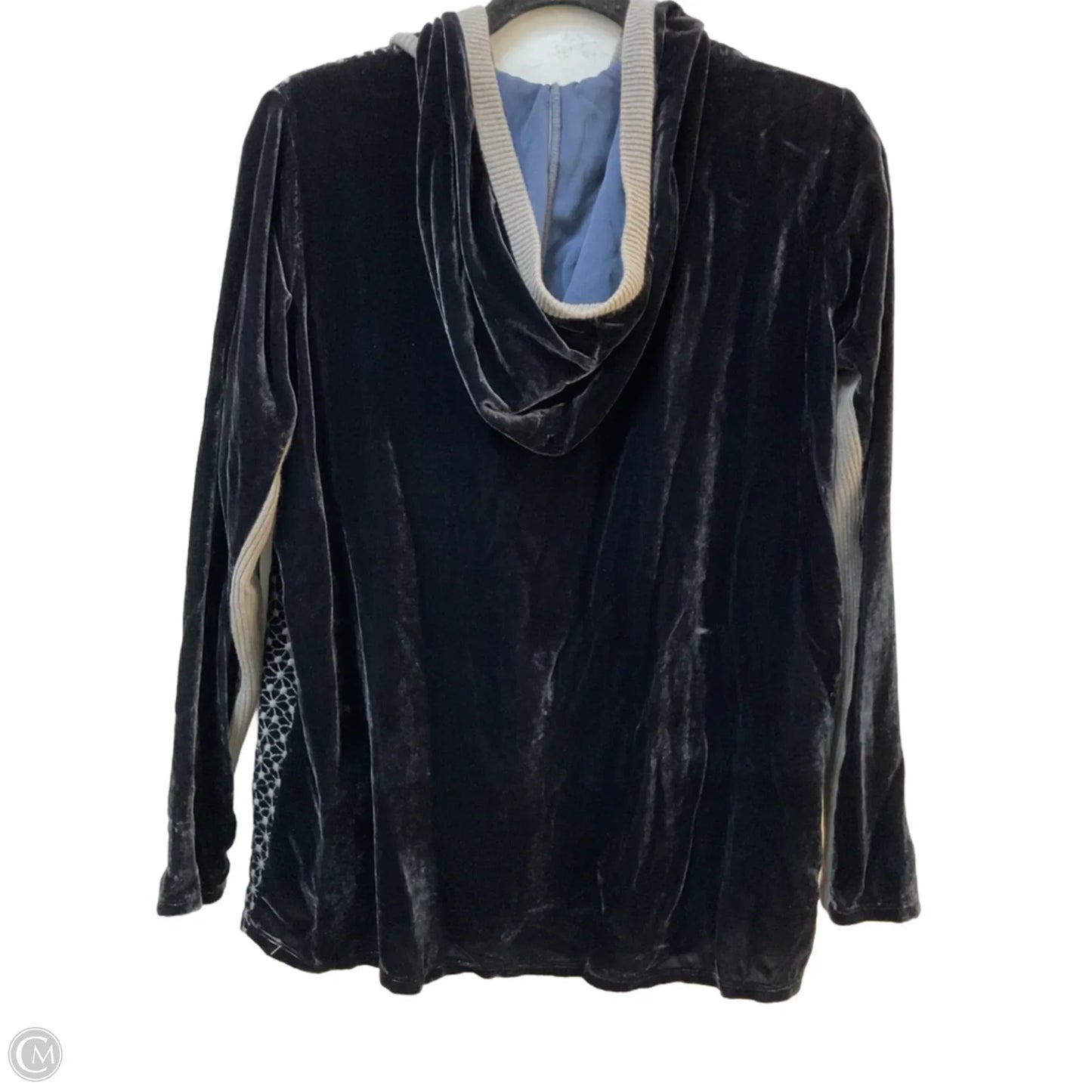 Sweatshirt Hoodie By Johnny Was In Blue & Grey, Size: Xs