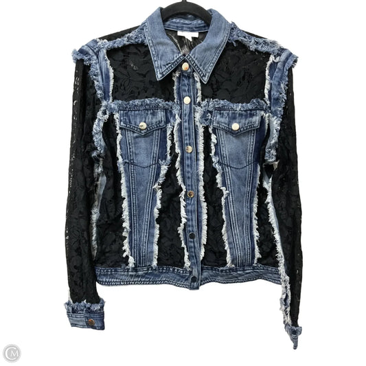 Jacket Denim By Clothes Mentor In Black & Blue, Size: M