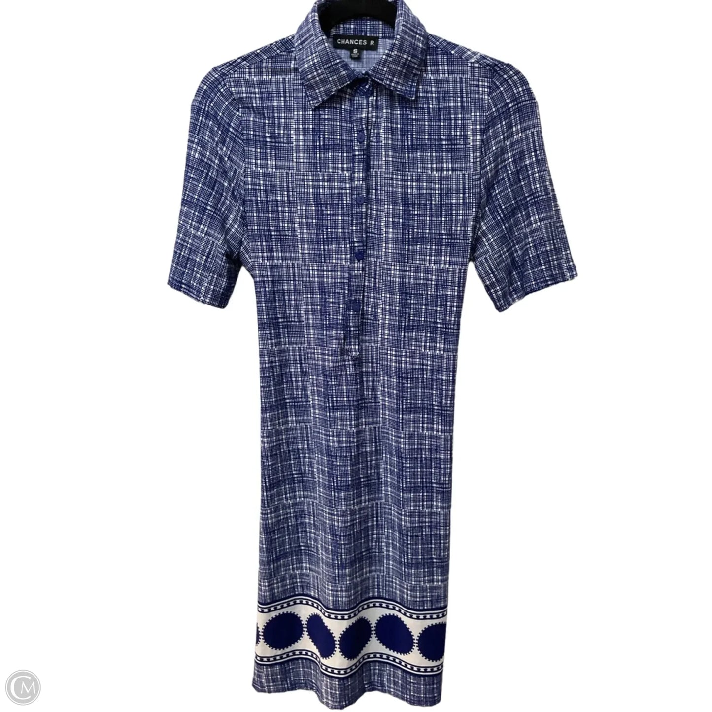 Dress Casual Midi By Clothes Mentor In Blue & White, Size: S
