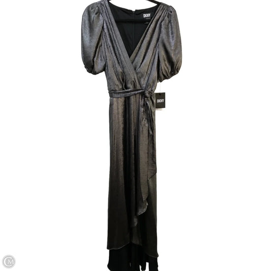 Dress Party Long By Dkny In Silver, Size: 6