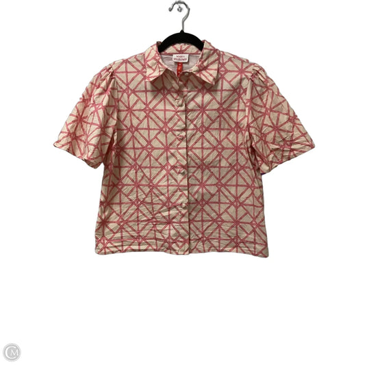 Blouse Short Sleeve By Clothes Mentor In Pink & Tan, Size: Xs