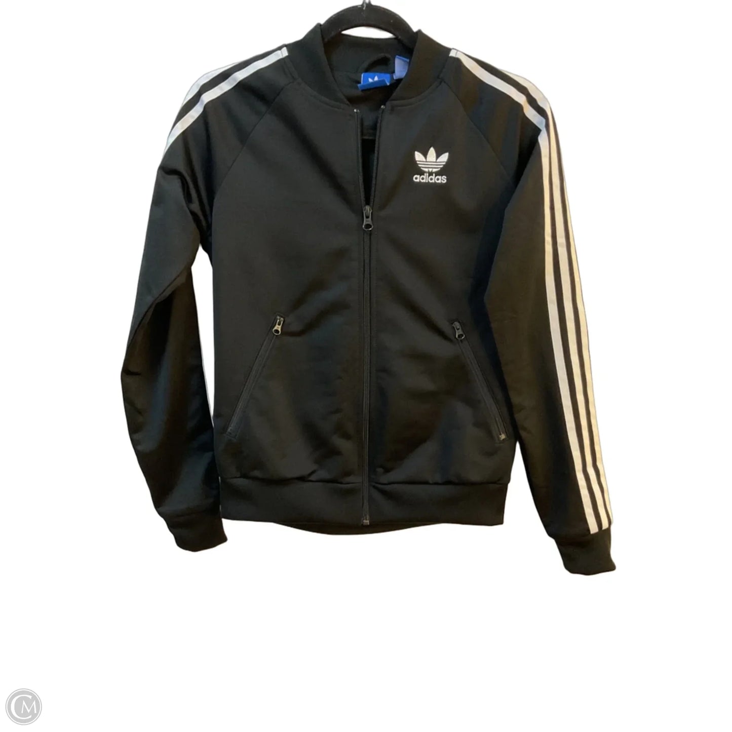Athletic Jacket By Adidas In Black & White, Size: Xs