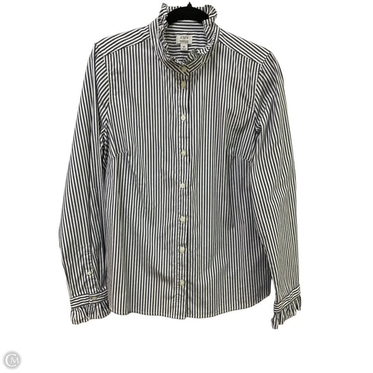 Blouse Long Sleeve By J. Crew In Striped Pattern, Size: M