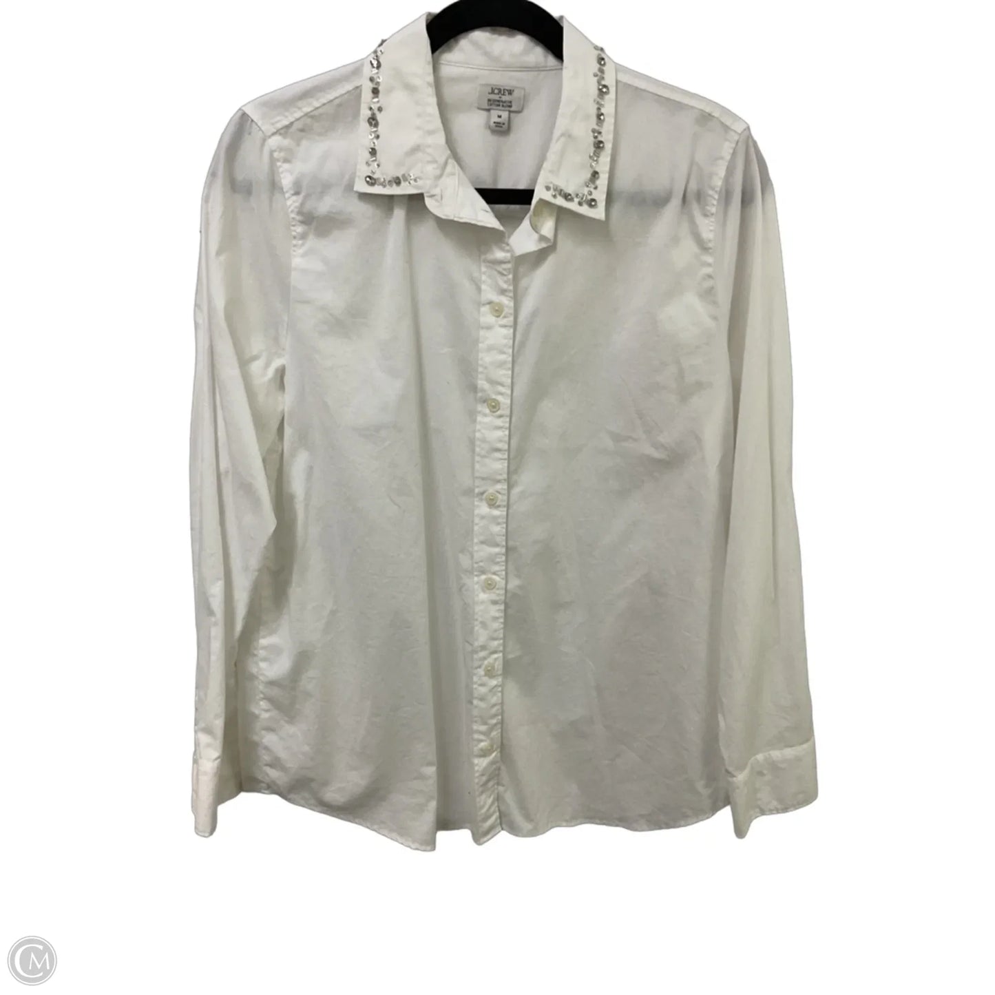 Blouse Long Sleeve By J. Crew In White, Size: M