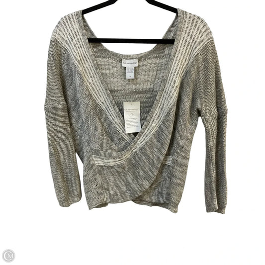 Sweater By Soft Surroundings In Grey & White, Size: M