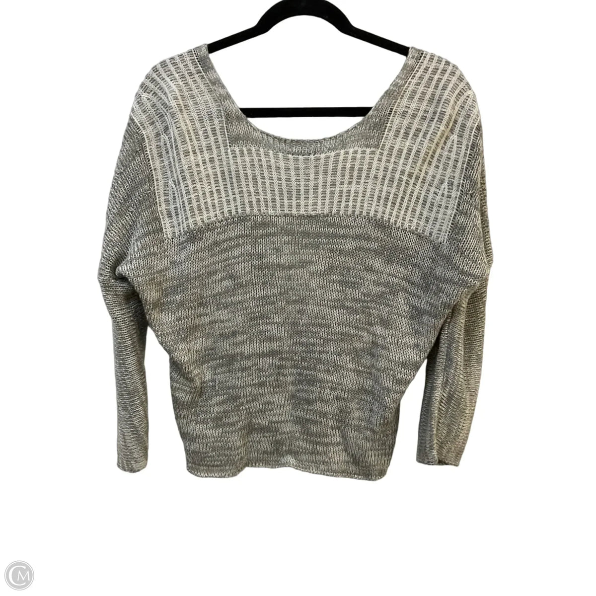 Sweater By Soft Surroundings In Grey & White, Size: M