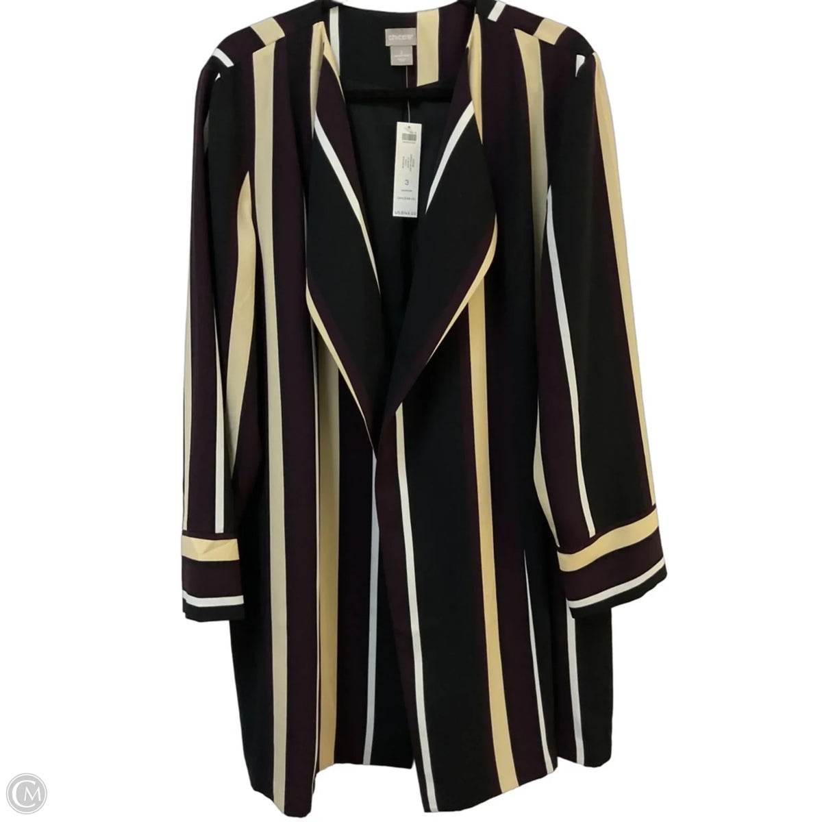 Jacket Other By Chicos In Striped Pattern, Size: Xl