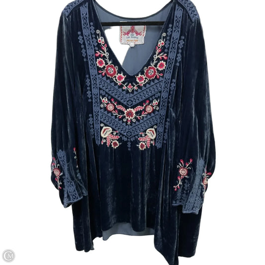 Tunic Designer By Johnny Was In Blue & Red, Size: 2x