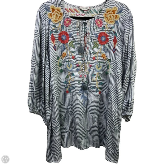 Blouse Designer By Johnny Was In Floral Print, Size: 1x