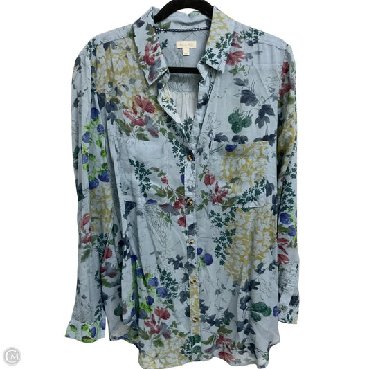Blouse Long Sleeve By Pilcro In Floral Print, Size: S